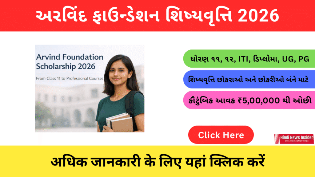 Arvind Foundation Scholarship 2026