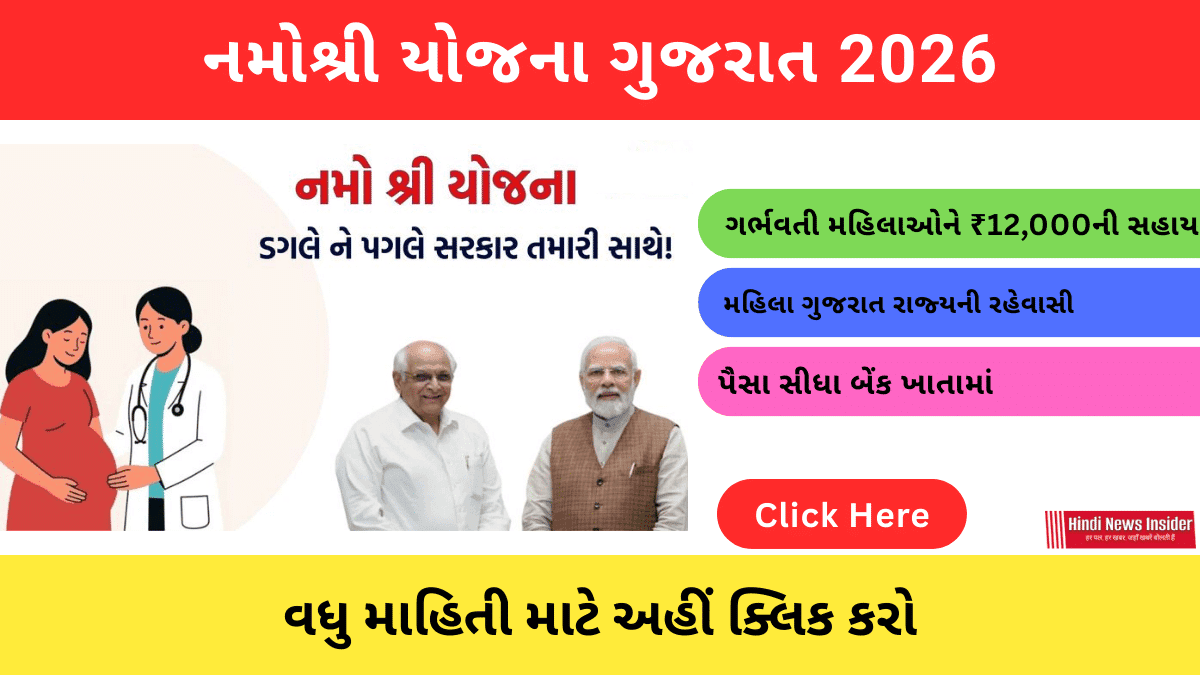 Namo Shree Yojana 2026: ગર્ભવતી મહિલાઓને ₹12,000ની સીધી નાણાકીય સહાય – સંપૂર્ણ માર્ગદર્શિકા