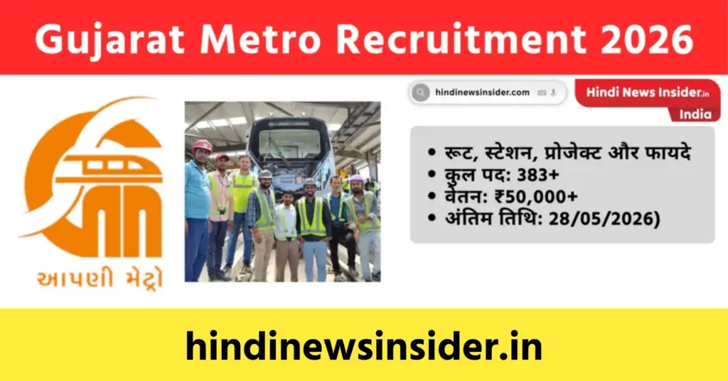 Gujarat Metro Recruitment 2026 hindinewsinsider com hindinewsinsider .in hindinewsinsider hindinewsinsider.in