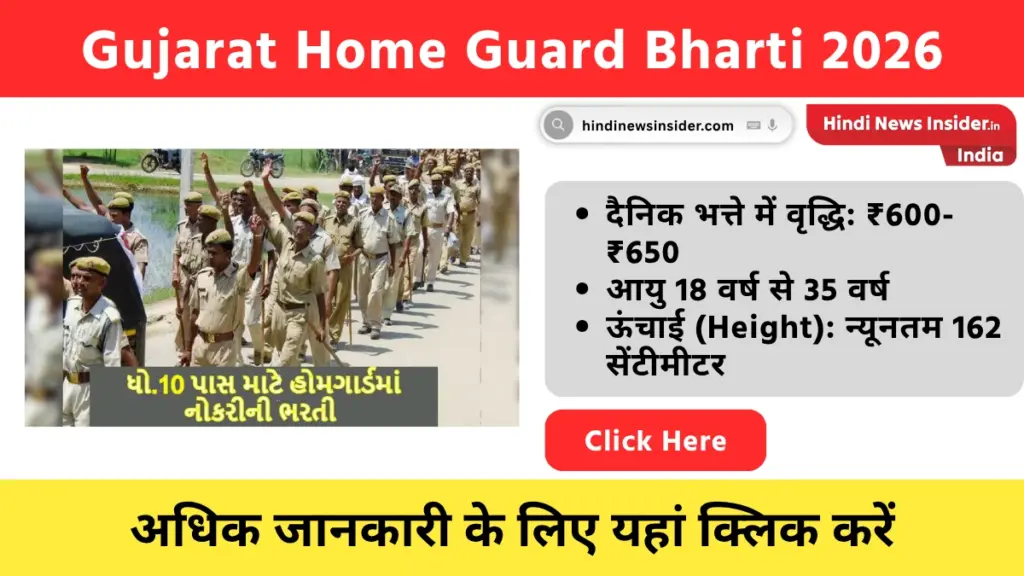 Gujarat Home Guard Bharti 2026 hindinewsinsider com hindinewsinsider .in hindinewsinsider hindinewsinsider.in